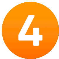 an orange circle with the number four inside