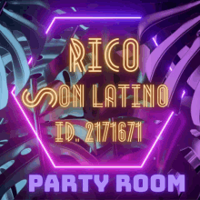 a neon sign that reads rico son latino id 2171671