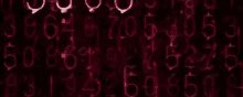 a row of red numbers on a black background .