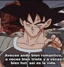 a picture of a dragon ball z character with a quote on it