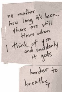 a piece of paper with a quote that says no matter how long it 's been