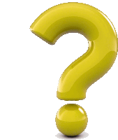 a yellow question mark with a yellow ball below it on a white background