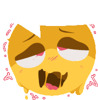 a cartoon drawing of a yellow smiley face with a tear coming out of it