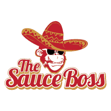 the sauce boss logo has a monkey wearing a sombrero and sunglasses