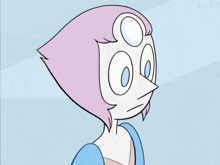 a cartoon character with a white pearl on her face