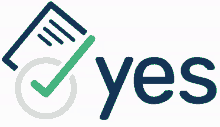 a logo for a company called yes with a check mark