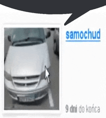 a picture of a car with a speech bubble saying samochod