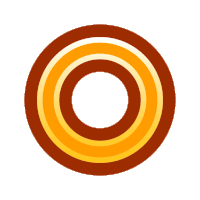 a brown and yellow circle with a circle in the middle