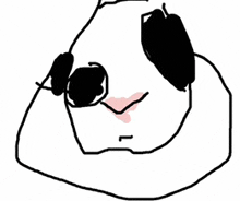 a black and white drawing of a panda bear wearing sunglasses and headphones .