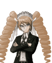 a girl with blonde hair and glasses is wearing a suit and tie