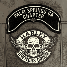 palm springs chapter and harley owners group logos