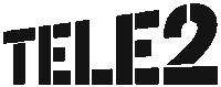 a black and white logo for tele2 is shown on a white background