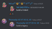 thomassp v2 vt vs vl vo today at 00:27 and build a legacy today at 14:52