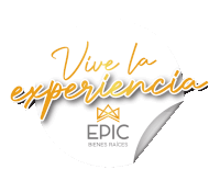 a sticker for epic bienes raices says vive la experiencia