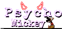 a logo for psycho mickey with a mickey mouse