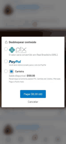 a screen shot of a paypal page with a cancel button