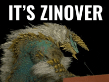 a picture of a dragon with the words " it 's zinover " on it