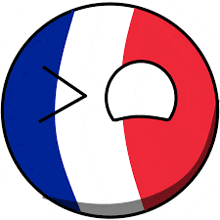 a cartoon drawing of a french flag with an arrow pointing to the right