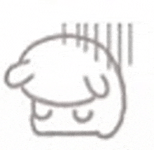 a line drawing of a cat with its head down and a sad face .