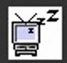 a cartoon drawing of a tv with the letter h on it