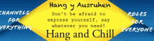 a yellow sign that says hang y ausruhen