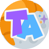 a sticker with the letter a and the letter t