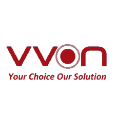 a logo for vvon says your choice our solution