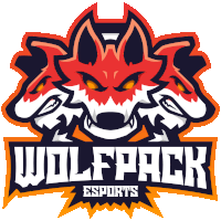 a logo for wolfpack esports with a red fox on it