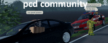 a screenshot of a pcd community with a red car