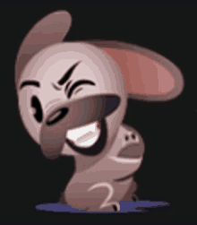 a cartoon drawing of a rabbit with a big smile