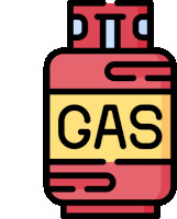 an icon of a gas cylinder with a yellow label