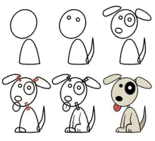 how to draw a dog step by step for kids