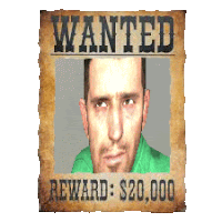 a wanted poster for a man with a reward of $ 20.000