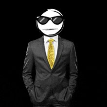 a man in a suit and tie with sunglasses on