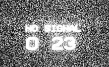 a black and white image with the words no signal 028 written on it .