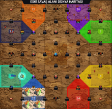 a map of eski savaş alani dünya haritasi with various colored areas