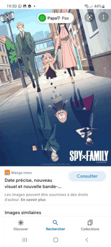 a screenshot of the spy family manga app on a smartphone