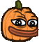 a cartoon drawing of a pumpkin with sunglasses on .