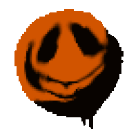 a pixel art drawing of a smiley face with a black background