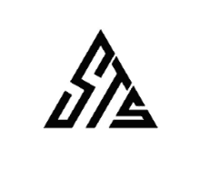 a black and white triangle with the letter ts inside of it