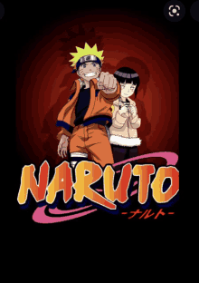 a poster for naruto with a boy and a girl on it