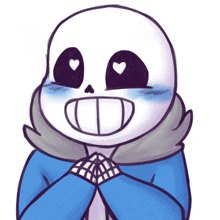 a drawing of sans with his hands folded