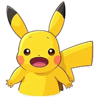 a cartoon illustration of a pikachu with its mouth open .