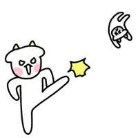 a cartoon drawing of a cow kicking a star .