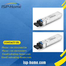 two isp-home products are displayed on a blue poster