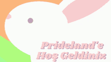 a picture of a rabbit with the words prideland 's hos geldiniz