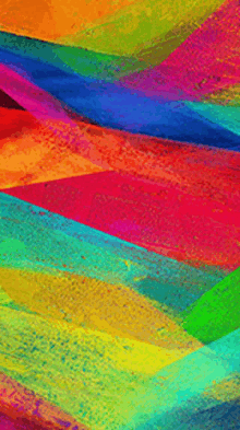 a close up of a colorful painting with a rainbow colored background