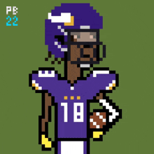 a pixel art of a football player wearing the number 18 jersey