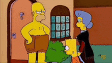 a cartoon of homer simpson standing in front of a door