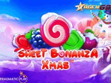 a game called sweet bonanza xmas is displayed on a screen